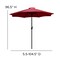 Flash Furniture Faux Teak 35" Table-Red Umbrella-Base-2 Chairs XU-DG-810060362-UB19BRD-GG - alternate 3